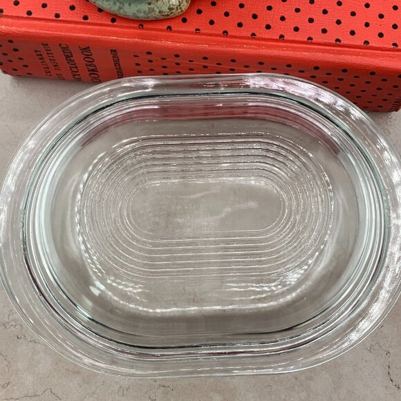 Vintage  PYREX  Clear Oval Casserole Dish 602-B & 602-C Lid 20 oz 1950's - Picture 8 of 11